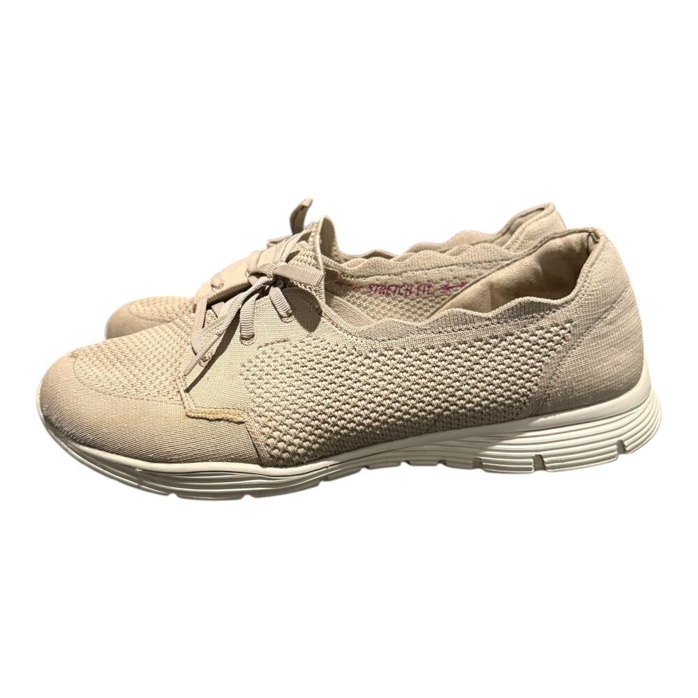 Skechers Taupe Washable Knit Slip On Shoes Seager Women’s Size 9.5 W Sneakers - Picture 5 of 9